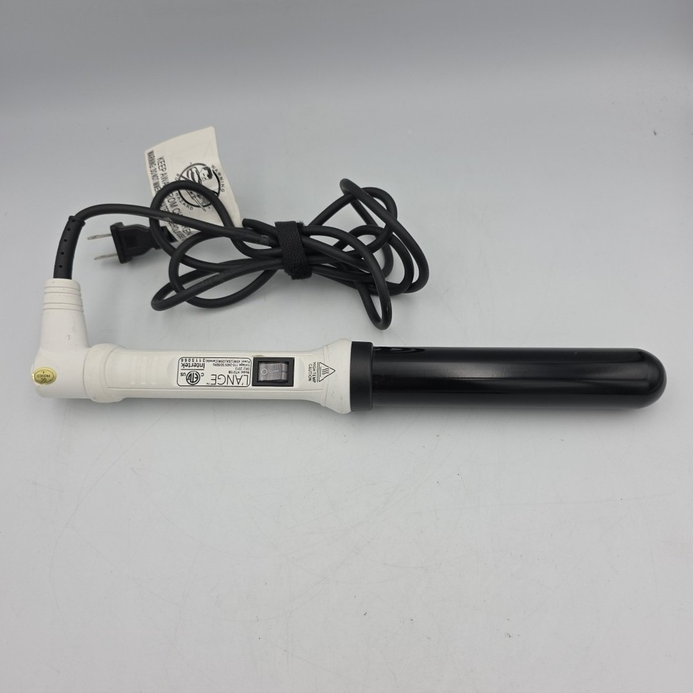 L'ANGE HAIR CURLING WAND IRON MODEL HT015B 1.25" BARREL WHITE DUAL VOLTS